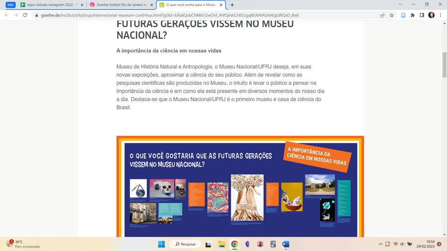 Registro do evento O que você sonha para o Museu Nacional, capturado em 24/02/2023 19:58:17