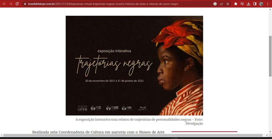 Registro do evento 'Trajetórias Negras', obtido em 19/02/2023 17:45:17