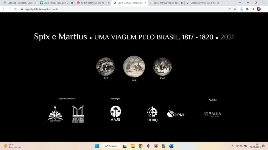 Registro do evento 'Spix e Martius, uma viagem pelo Brasil, 1817 – 1820', obtido em 24/02/2023 19:23:55