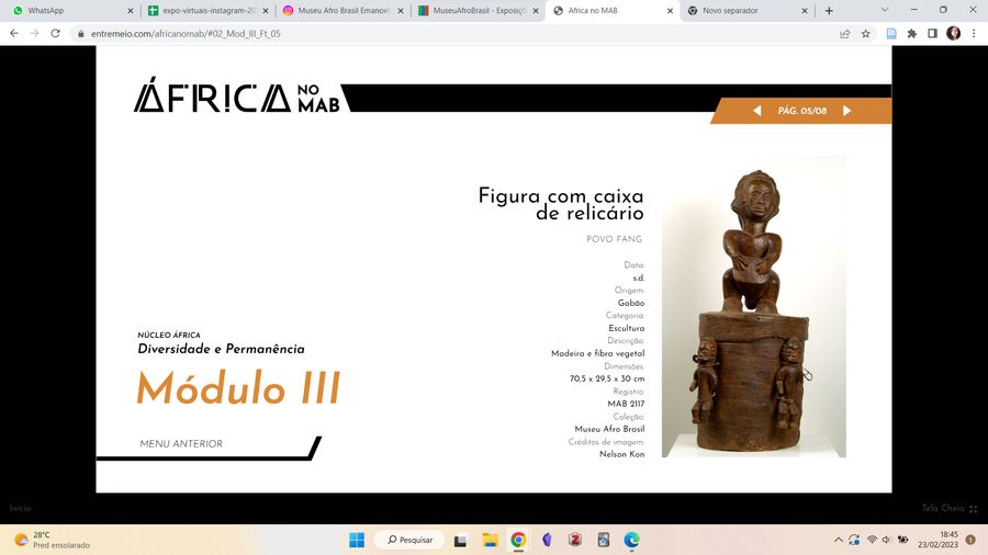 Registro do evento África no MAB, capturado em 23/02/2023 18:58:01