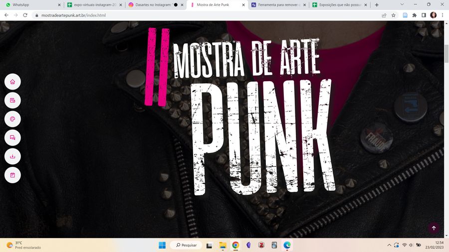 Registro do evento II Mostra de Arte Punk, capturado em 23/02/2023 13:00:22